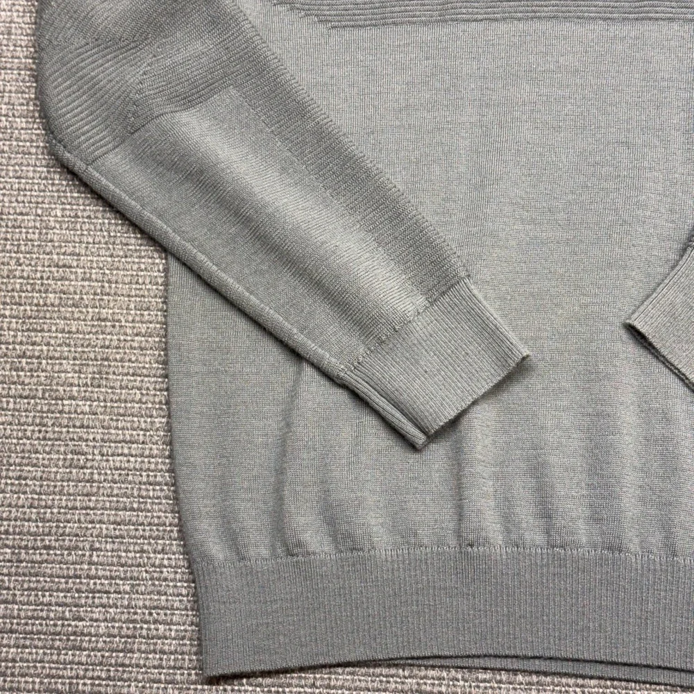 Nike Tiger Woods Collection Dri-FIT Grey Ribbed Knit Golf Sweater‎ Mens Large
